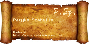Petyka Szabella névjegykártya